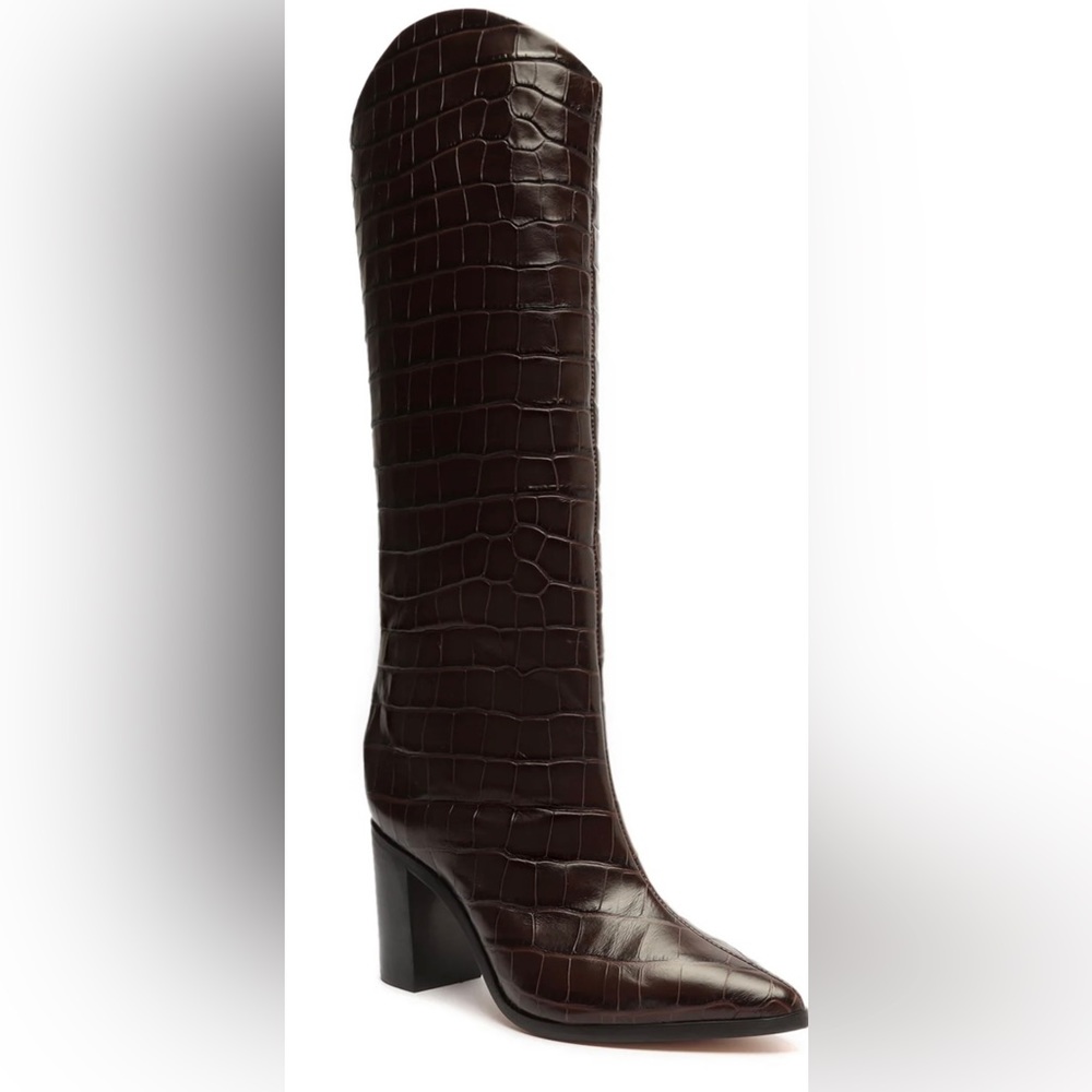 Schutz Maryana block boot. Black size 5.5. Worn once!